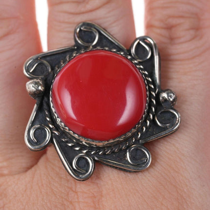 sz11 Vintage Native american red jasper ring