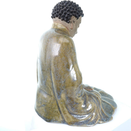 Antique Chinese Shiwan Buddha Figure with Flambe Cloak