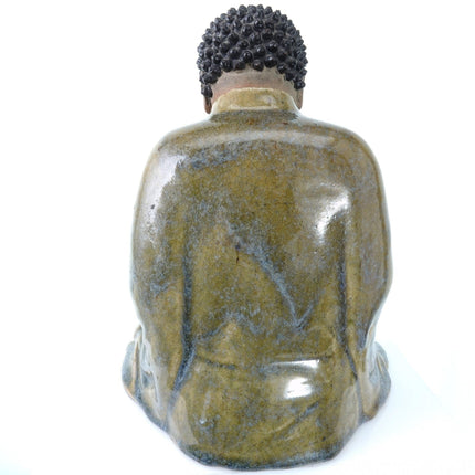 Antique Chinese Shiwan Buddha Figure with Flambe Cloak