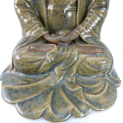 Antique Chinese Shiwan Buddha Figure with Flambe Cloak