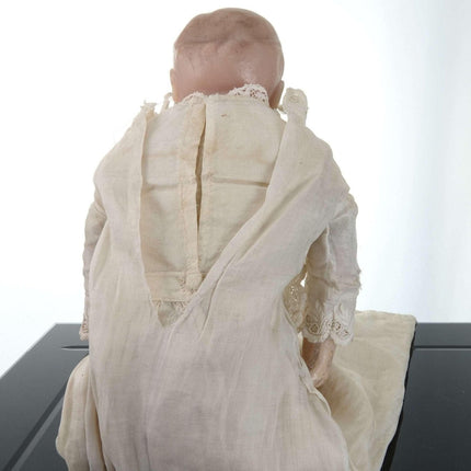 c1880 Wax Head doll in Christening Dress