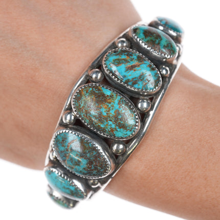 6 3/8" Orville Tsinnie Navajo sterling high grade turquoise bracelet