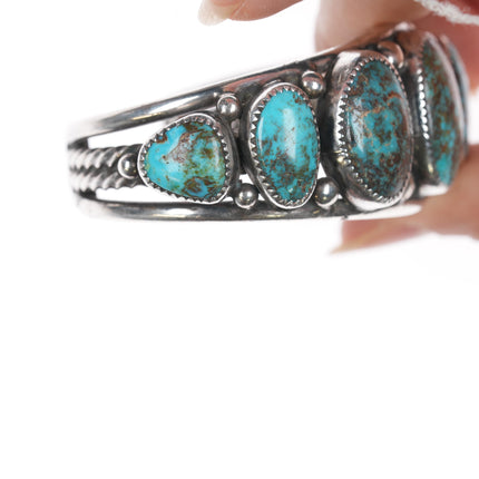 6 3/8" Orville Tsinnie Navajo sterling high grade turquoise bracelet