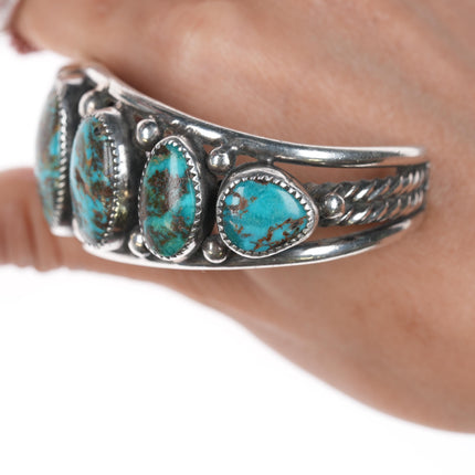 6 3/8" Orville Tsinnie Navajo sterling high grade turquoise bracelet