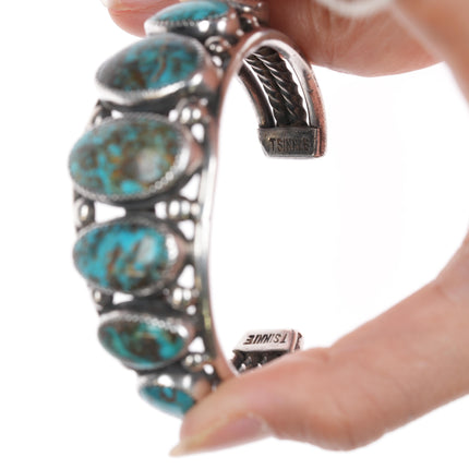 6 3/8" Orville Tsinnie Navajo sterling high grade turquoise bracelet