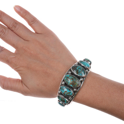 6 3/8" Orville Tsinnie Navajo sterling high grade turquoise bracelet