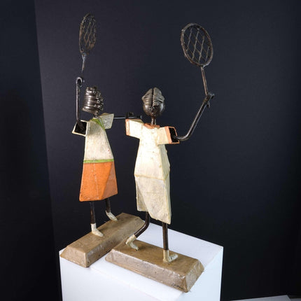 c1980 Manuel Felguerez Welded Steel Tennis player Sculptures