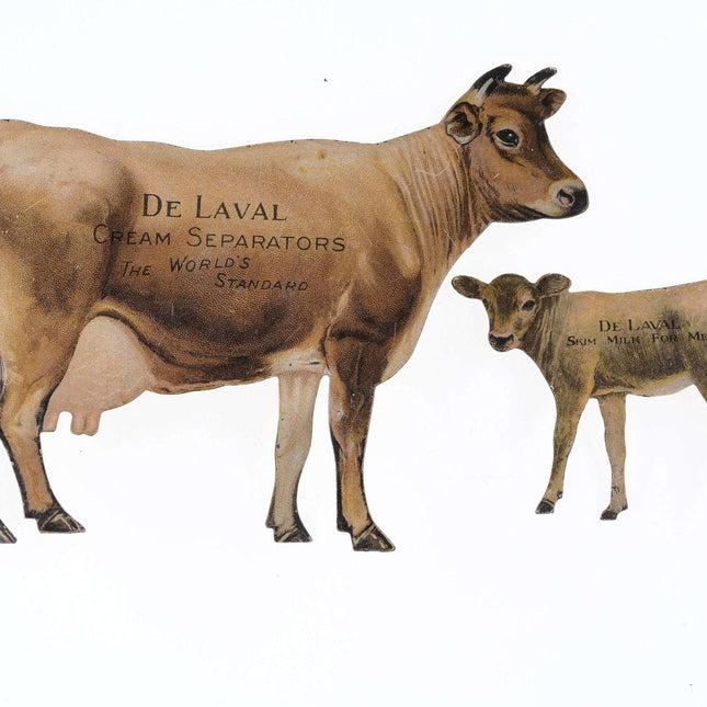 c1910 De Laval Cream Separator Diecut tin advertising cows