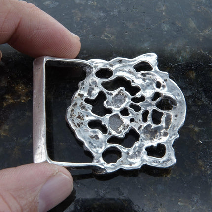 Art Nouveau Sterling Silver Belt Buckle