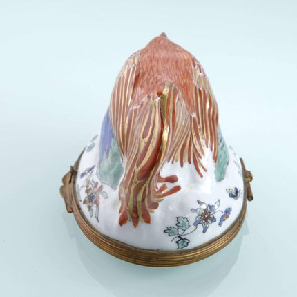 c1920 French Hen and Rooster Trinket Box