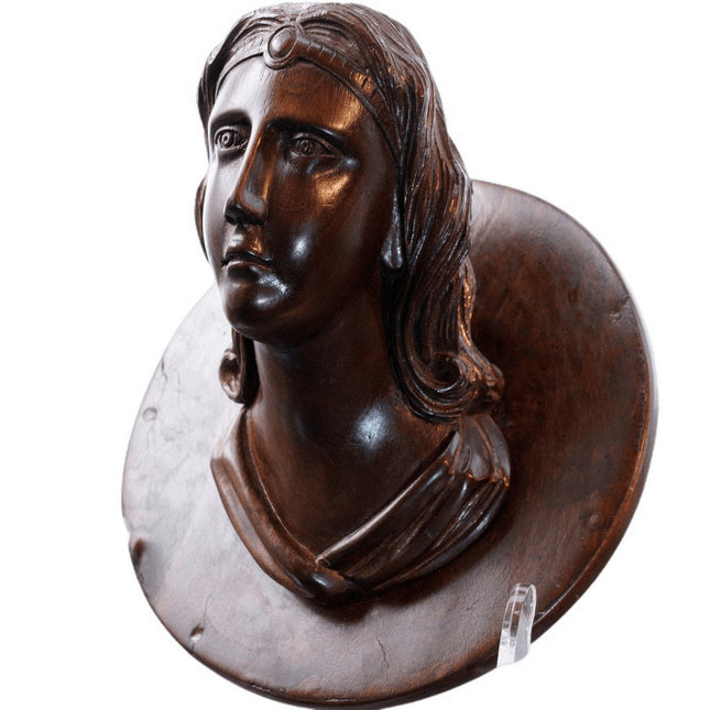 c1870 Carved Wood bust