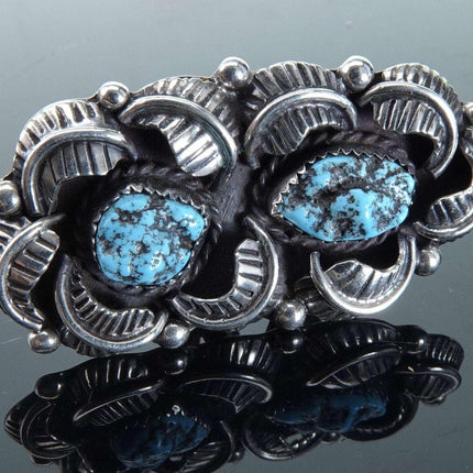 Sz7.5 22.8 Gram Large Navajo Sterling/Turquoise Ladies ring