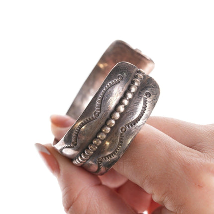 6.75" Vintage Navajo stamped silver cuff bracelet