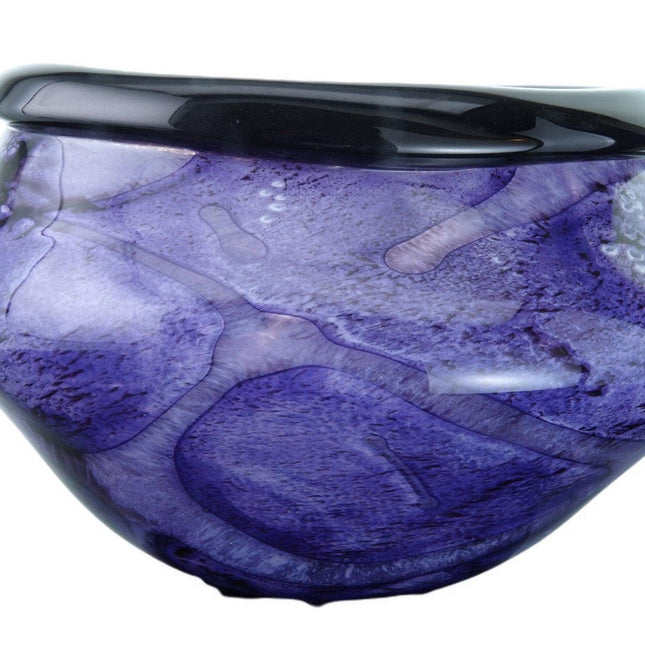 1997 Robert Eickholt Heavy Purple Abstract studio art glass vase