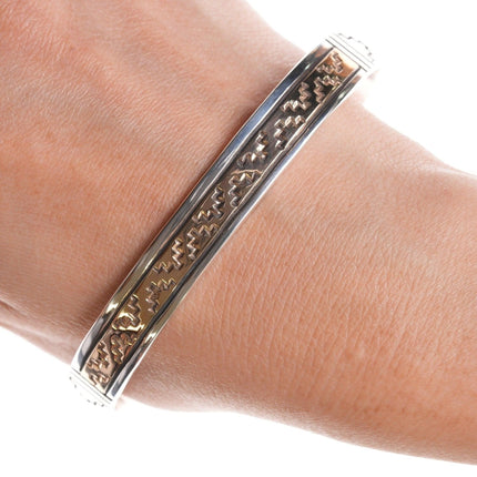 8" Navajo 14k/Sterling cuff bracelet