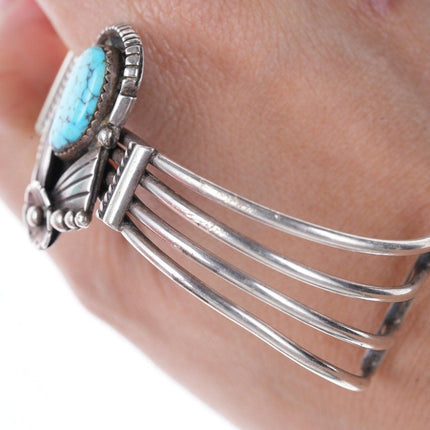 Ed Kee Navajo Sterling und Wassernetz-Türkis-Armband