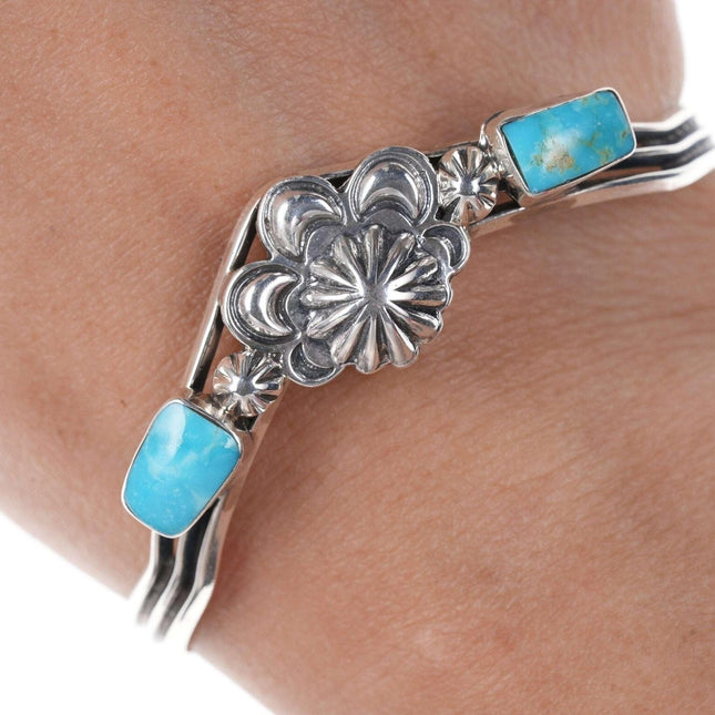 Running Bear Shop Native American Sterling/kingman turquoise cuff bracelet