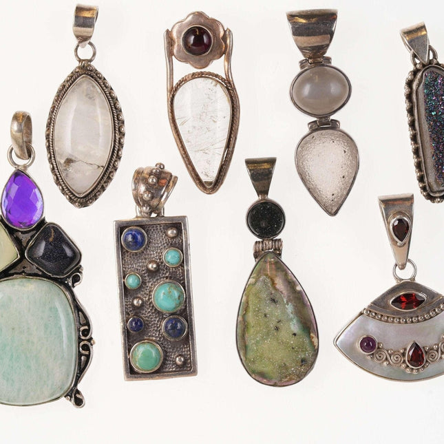 Collection Sterling Healing crystals pendants