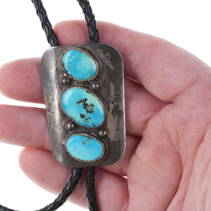 c1950's Vintage Native American Sterling/turquoise bolo