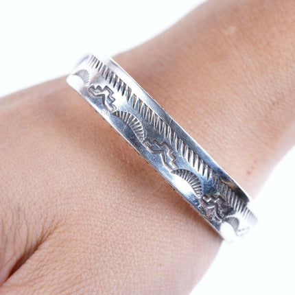 Toney Toledo Navajo Sterling Heavy Stamped Cuff bracelet