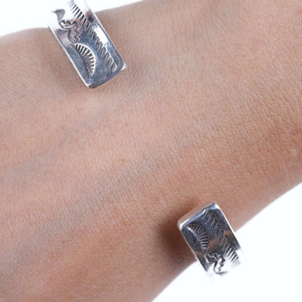 Toney Toledo Navajo Sterling Heavy Stamped Cuff bracelet