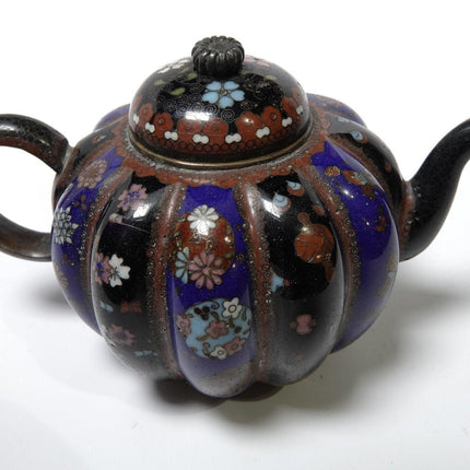 c.1880 Japanese Cloisonne Pumpkin Shaped Teapot