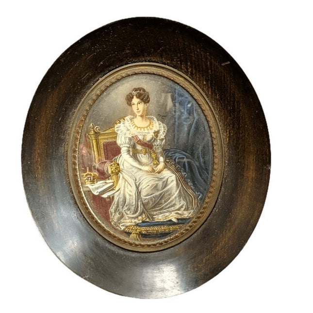 c1890 Miniature Painting in Wood Frame