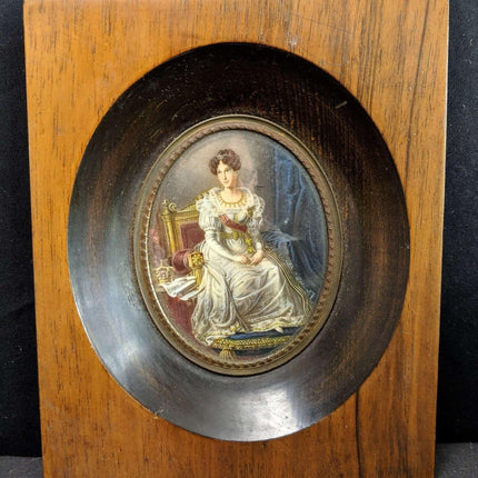 c1890 Miniature Painting in Wood Frame