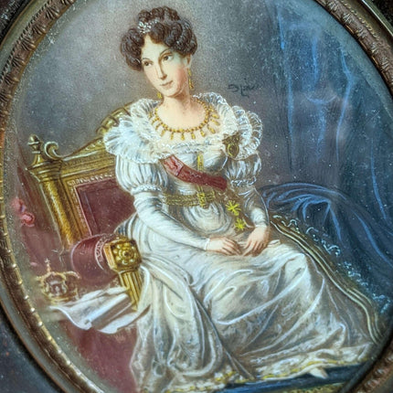 c1890 Miniature Painting in Wood Frame