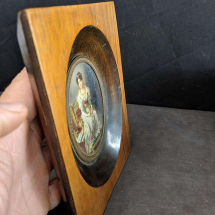 c1890 Miniature Painting in Wood Frame