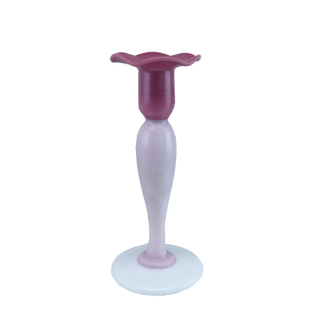 Gunderson Pairpoint Peachblow Tall Candlestick in uncommon form