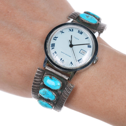 7"-8" Navajo Silver and turquoise watch tips