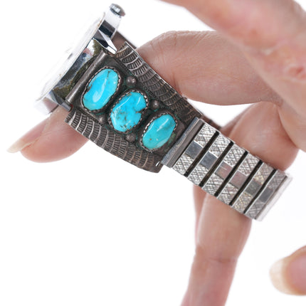 7"-8" Navajo Silver and turquoise watch tips