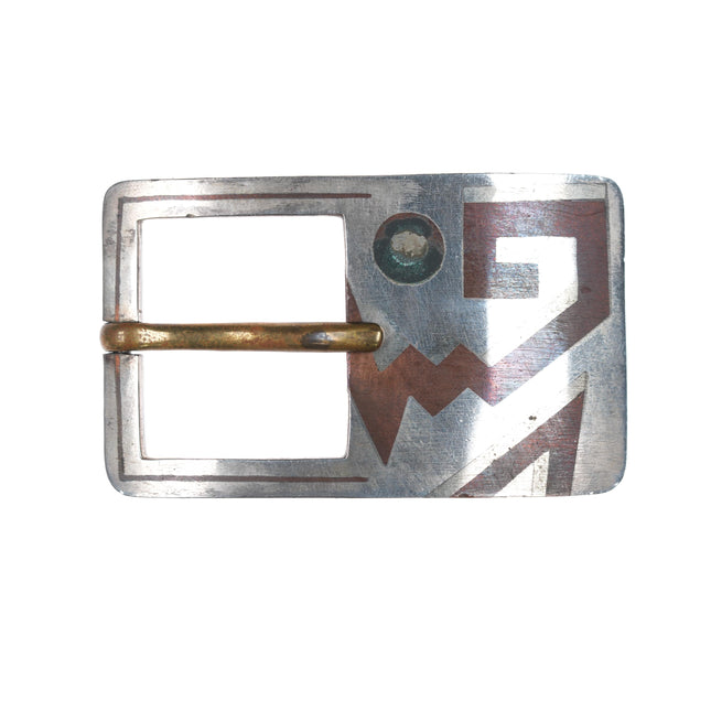 Mid Century Los Castillo Mixed Metals belt buckle