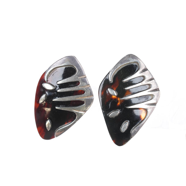 Enrique Ledesma Taxco Modernist sterling screw back earrings