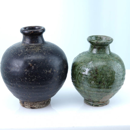 2 Ming Chinese Stoneware Small Jars