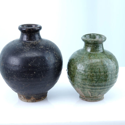 2 Ming Chinese Stoneware Small Jars