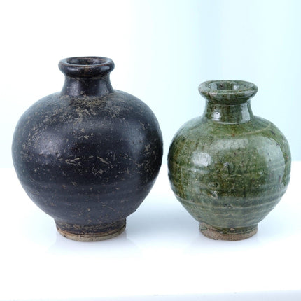 2 Ming Chinese Stoneware Small Jars