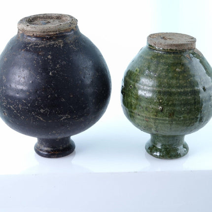 2 Ming Chinese Stoneware Small Jars