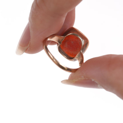 sz5.75 Antique gold carved carnelian ring