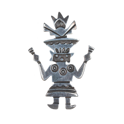 40's-50's Navajo stamped silver kachina pin