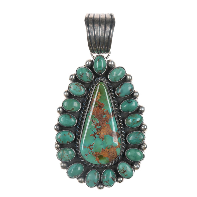 Larose Ganadonegro Navajo sterling Pilot Mountain/Kings Manassa Turquoise pendant