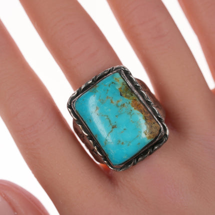 sz12 40's-50's Native American silver and turquoise ring