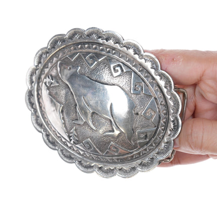 Huge Beatrice Kee Navajo sterling belt buckle