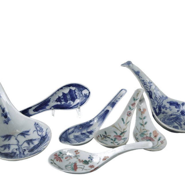 Antique Chinese porcelain spoon collection