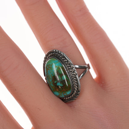 sz5.75 Chapman's Native American silver and turquoise ring