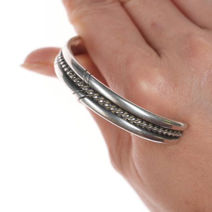 6.75" Vintage Southwestern sterling twisted wire cuff bracelet