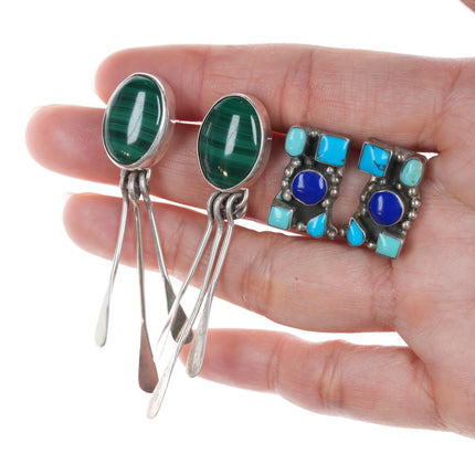 Collection of southwestern and Native American sterling earrings