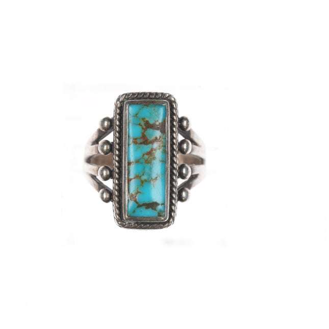 sz6 Vintage Southwestern Sterling high grade turquoise ring