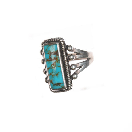 sz6 Vintage Southwestern Sterling high grade turquoise ring